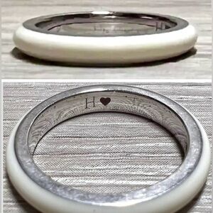 Designer Signed Hidalgo Sterling Silver White Enamel Eternity Band Ring, Size 5